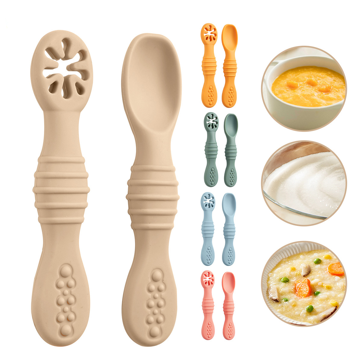 Baby Led Weaning Set - 2PCS/Set Silicone Baby Spoons First Stage