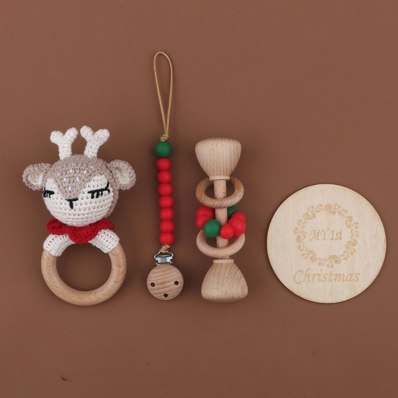 Baby Rattle Toy Set - 1 Set Crochet Bunny Baby Rattle