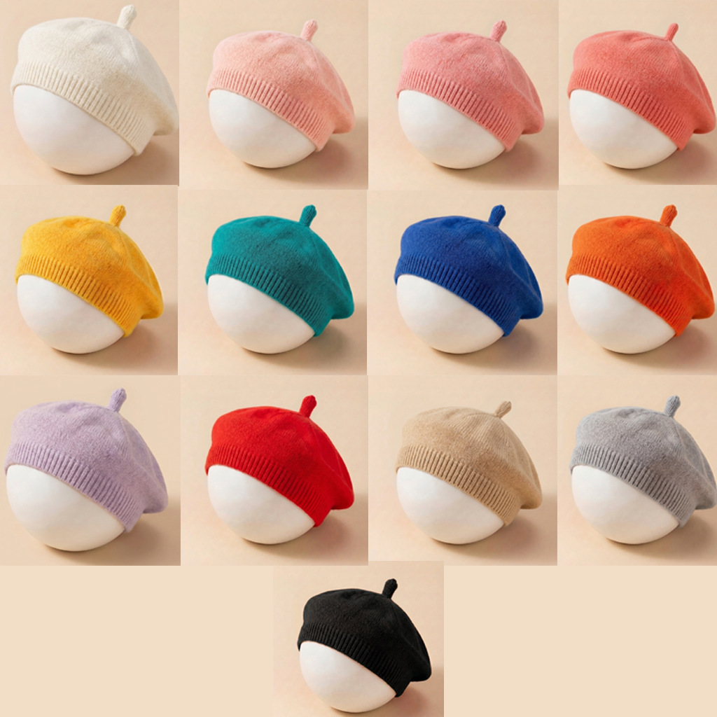 Baby Products To Sell - New Baby Solid Color Knitted Beret