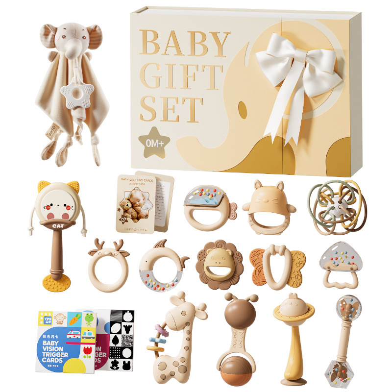 Luxury Silicone Baby Teether R - Baby Rattle Toy Set recension och pris