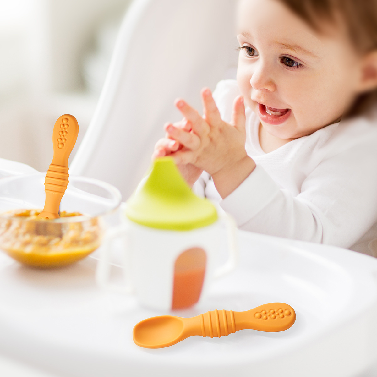 2PCS/Set Silicone Baby Spoons  - Baby Led Weaning Set recension och pris