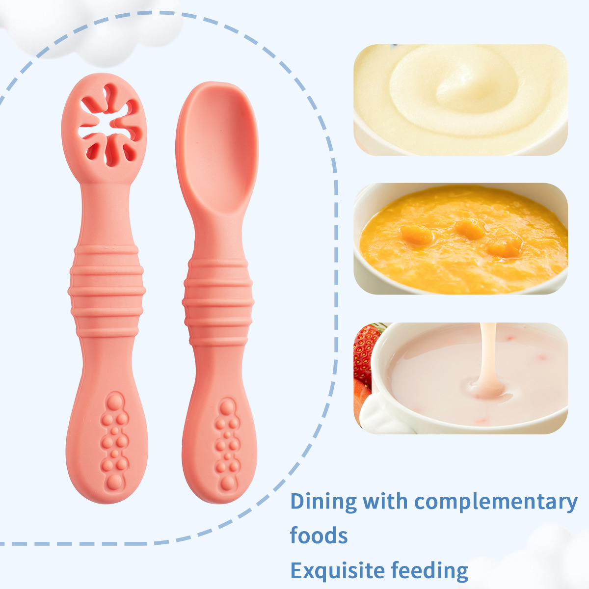 2PCS/Set Silicone Baby Spoons  - Baby Led Weaning Set recension och pris