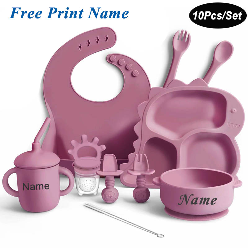 Baby Silicone Tableware Dinosa - Baby Led Weaning Set recension och pris