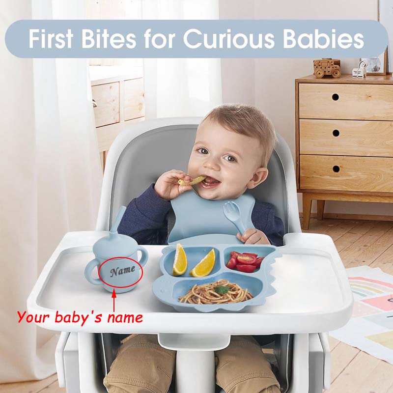 Baby Silicone Tableware Dinosa - Baby Led Weaning Set recension och pris