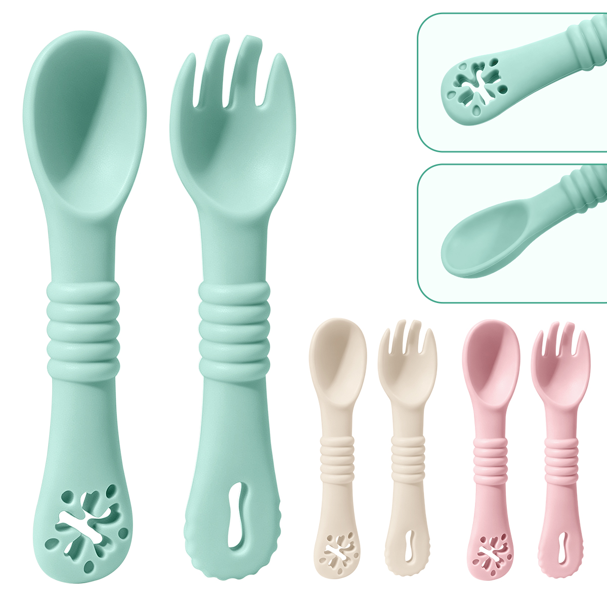 2PCS/Set Silicone Baby Spoons  - Baby Led Weaning Set recension och pris