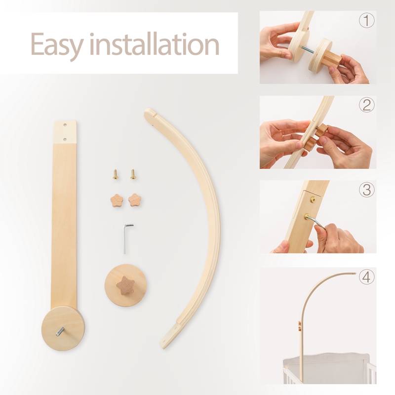 Baby Wooden Bed Bell Bracket M - Baby Rattle Toy Set recension och pris