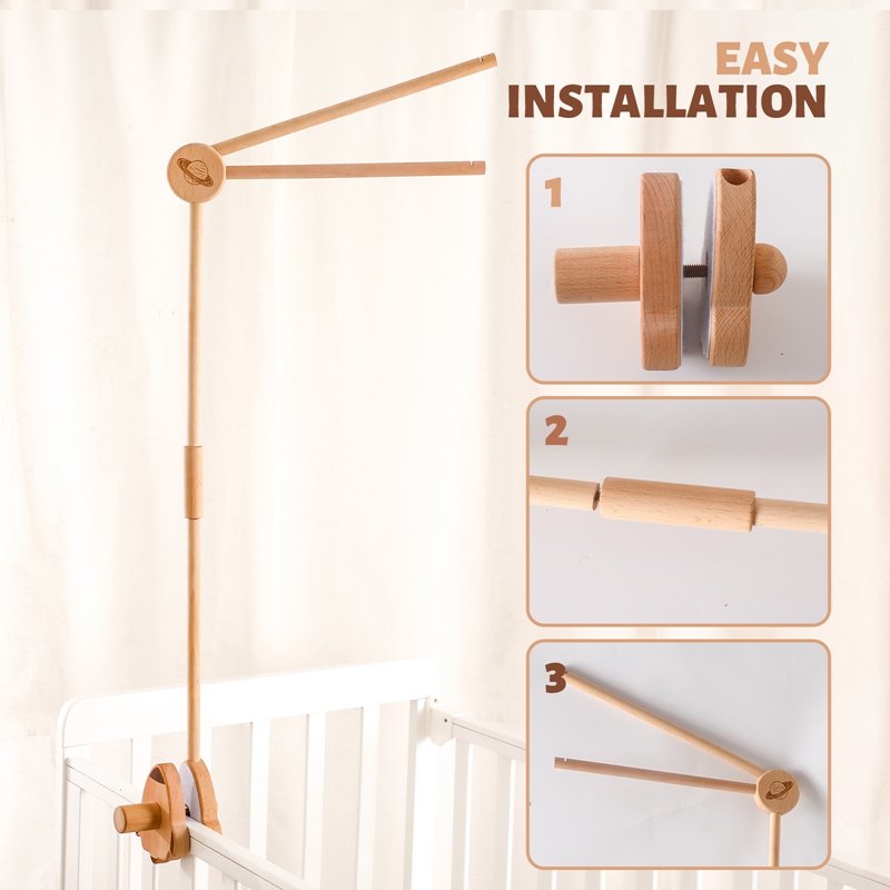 Baby Wooden Bed Bell Bracket M - Baby Rattle Toy Set recension och pris